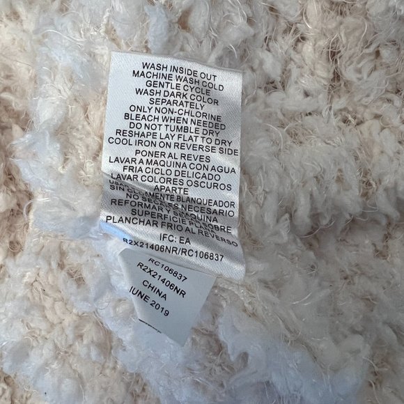 RXB White Ecru Boucle Cardigan Long Sleeve Sweater - Picture 6 of 7